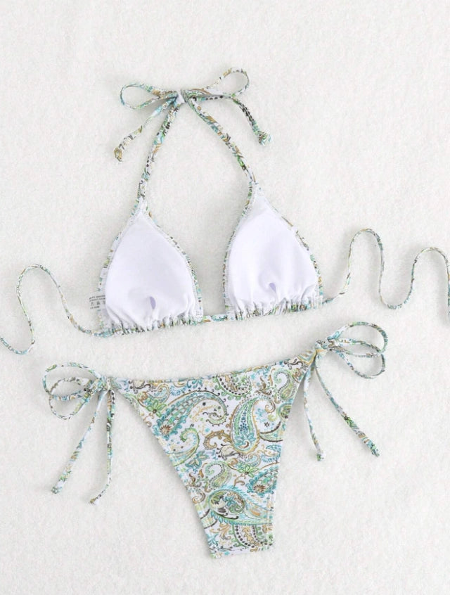 Casual marine bikini for women - Adjustable waist, Soft and light fabric - Bikiny