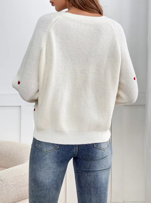 French women’s cardigan - heart stitching and comfy long sleeves – Cardyne