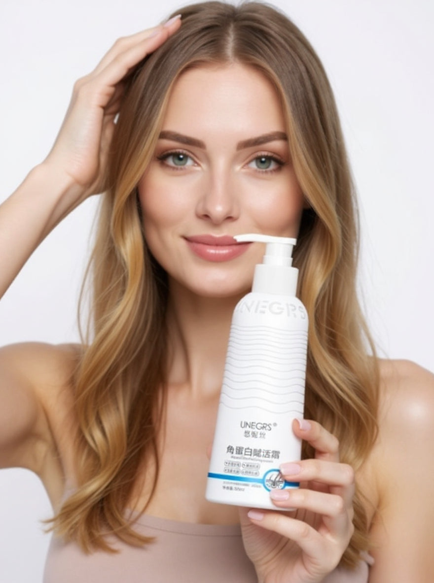 Women's Keratin Repair Cream - Total Frizz Control, Split End Repair and Intense Shine - KeratinMax